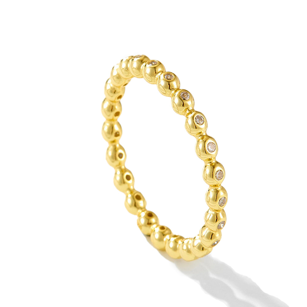 925 Sterling Silver Stackable Ring with Simulated Diamonds