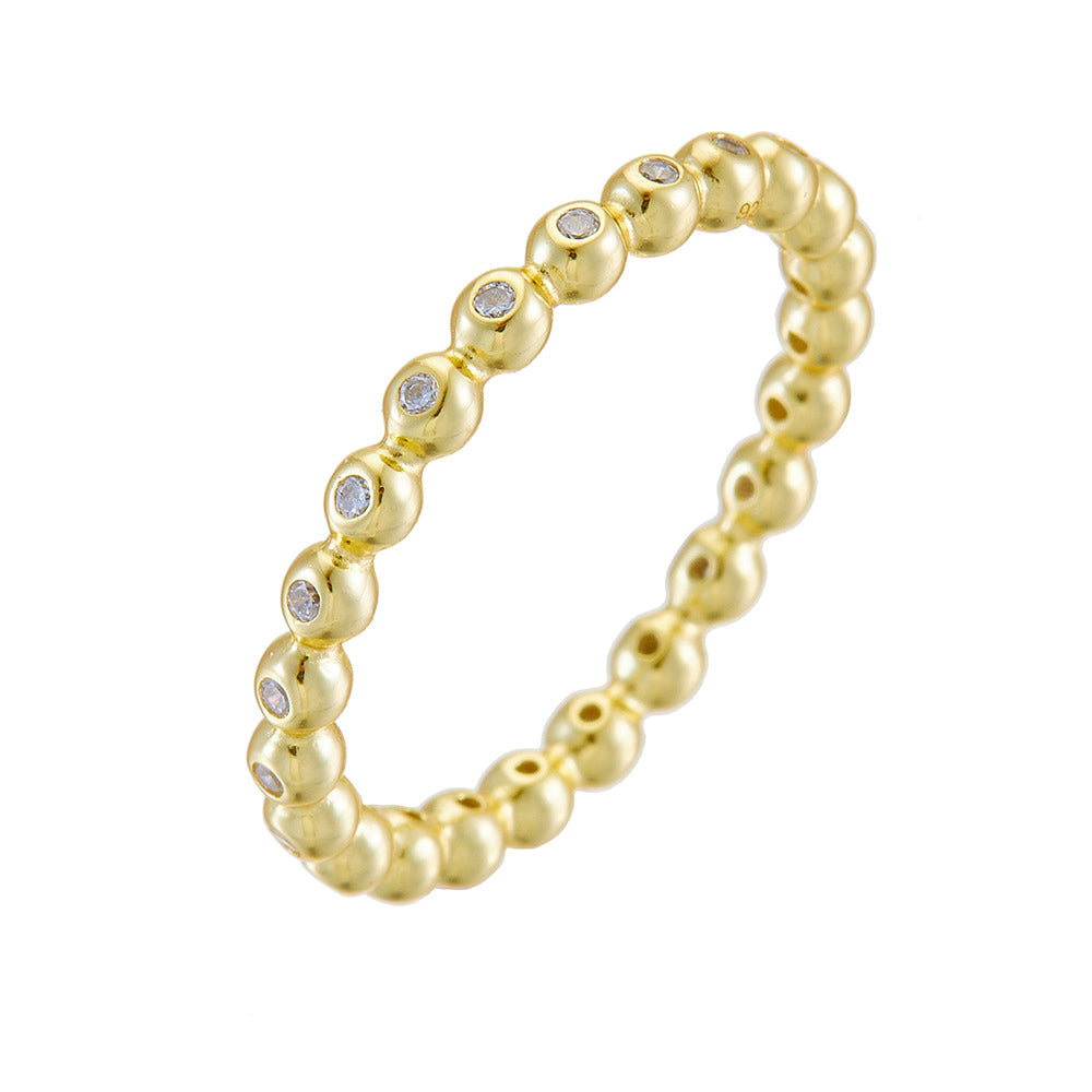 925 Sterling Silver Stackable Ring with Simulated Diamonds