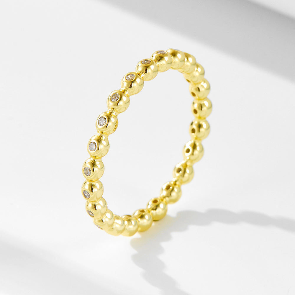 925 Sterling Silver Stackable Ring with Simulated Diamonds