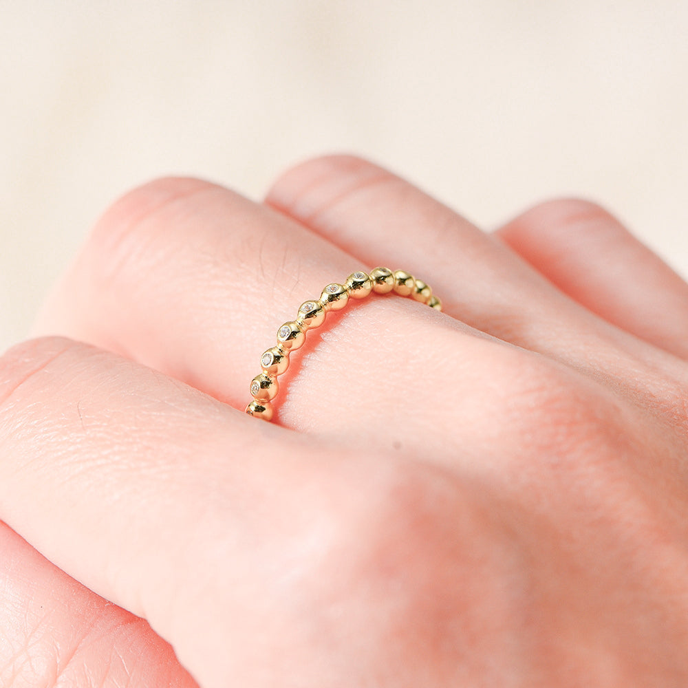 925 Sterling Silver Stackable Ring with Simulated Diamonds