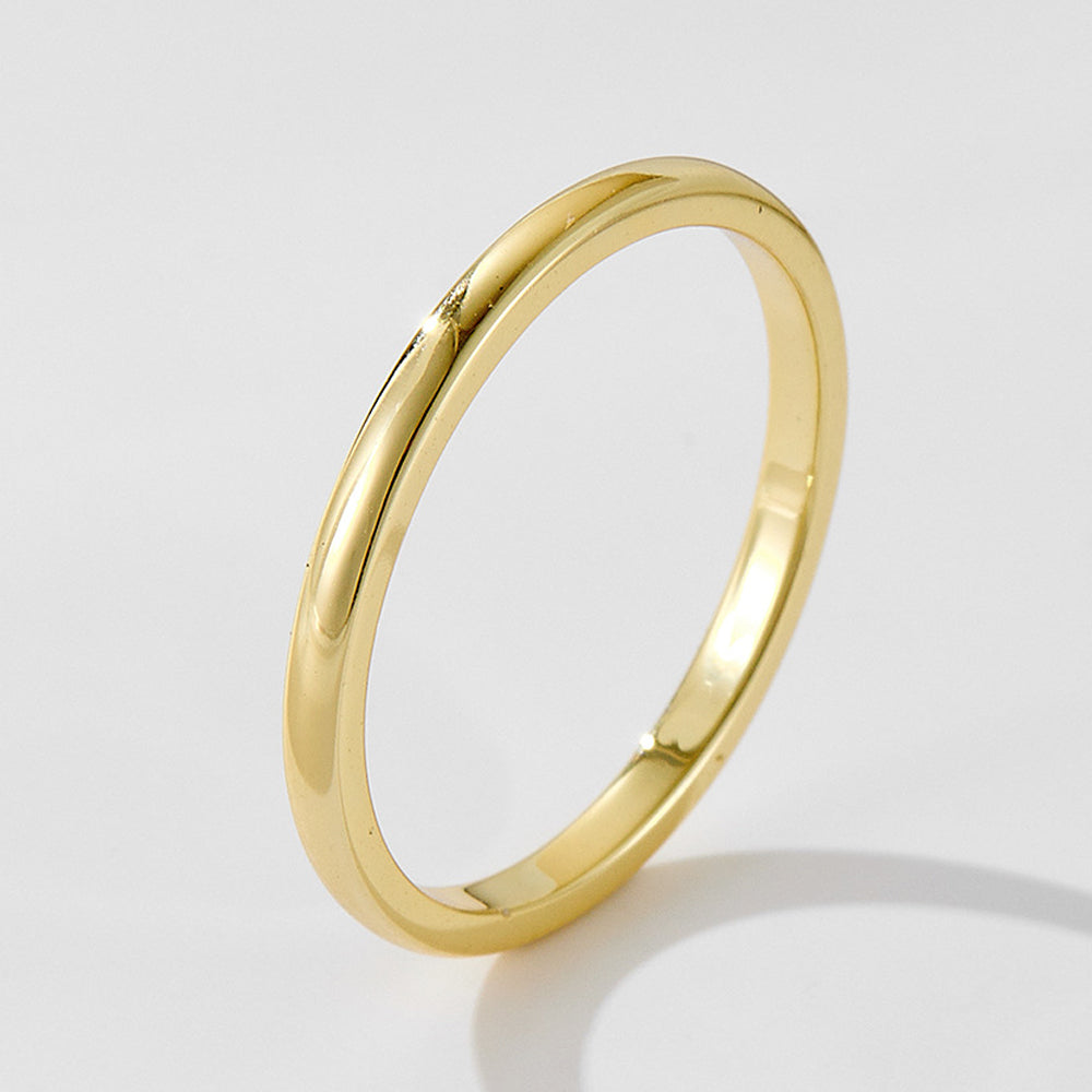 Classic Plain Band Ring in Gold-Plated Sterling Silver