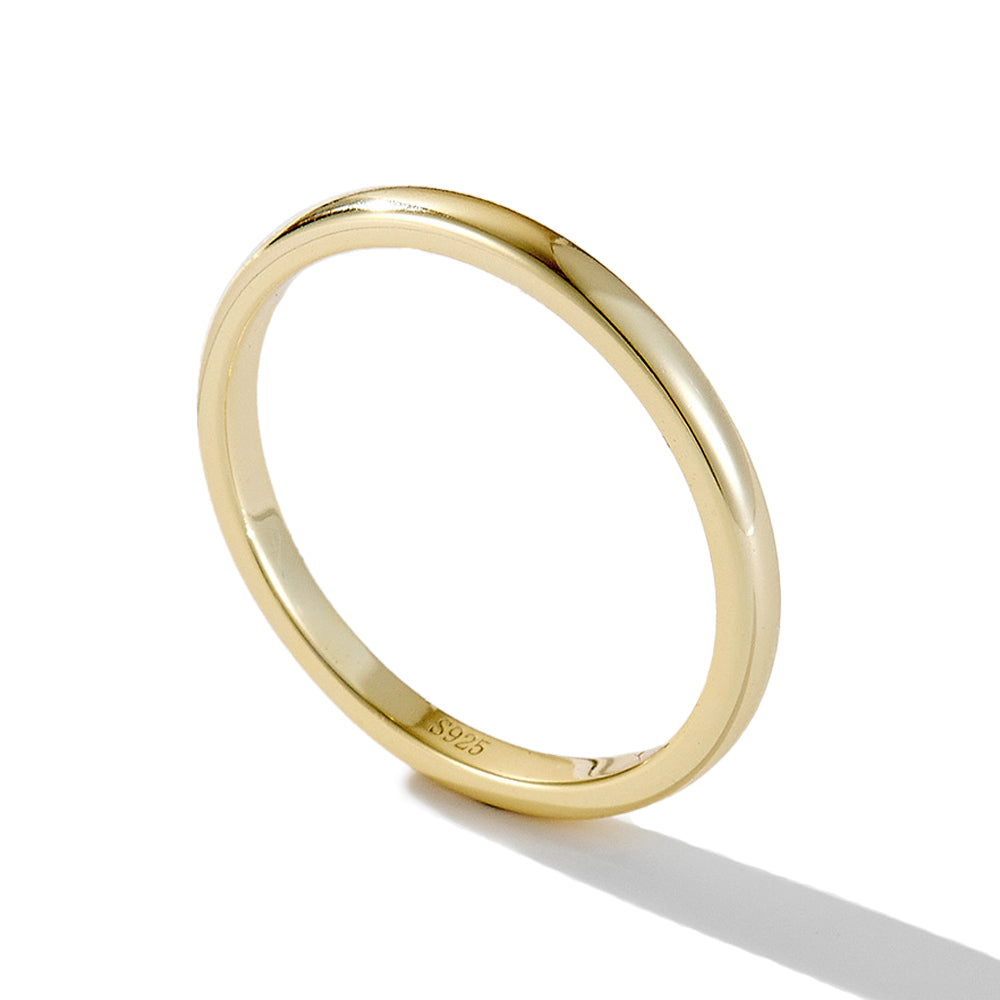 Classic Plain Band Ring in Gold-Plated Sterling Silver