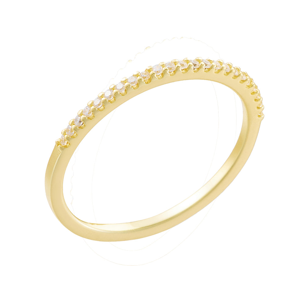 Half-Eternity Simulated Diamond 925 Sterling Silver Stackable Ring