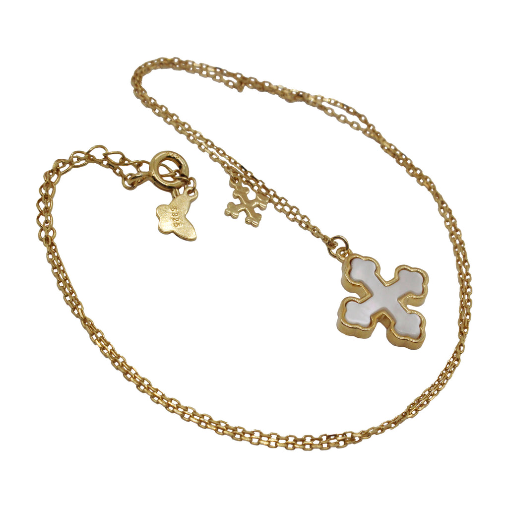 Collar de cruz de plata de ley 925