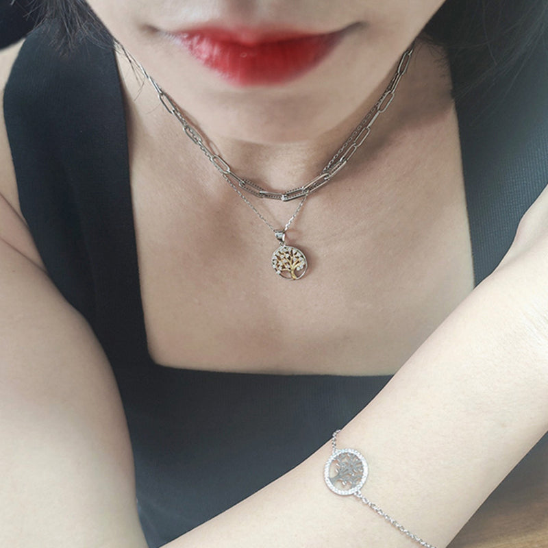 Collar del árbol de la vida en plata de ley 925